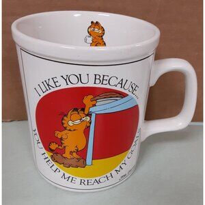 Garfield Coffee Cup Mug I Like You Because... Vintage 1978 Enesco